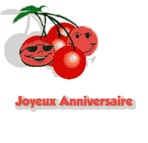 Gif animé joyeux anniversaire cerises